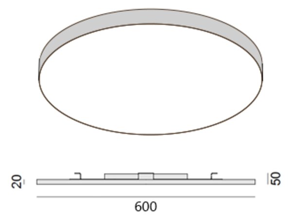 ZAHO Stropní LED svítidlo BROOKLYN 600, 43W, ø 600 mm Barva: Bílá, Teplota světla: 3000K - teplá bílá, Stmívání, řízení: ON/OFF (bez stmívání)