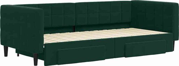 VidaXL Válenda s přistýlkou a zásuvkami 90 x 200 cm samet [3196741] Barva: Černá