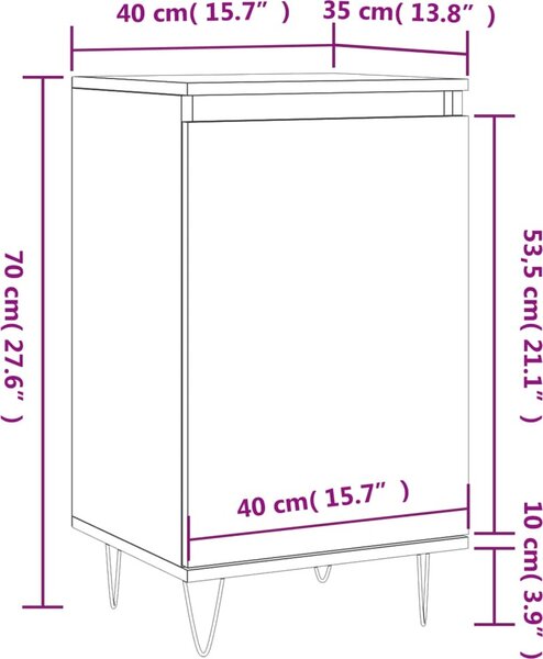VidaXL Příborníky 2 ks 40 x 35 x 70 cm kompozitní dřevo [831059] Barva: Černá