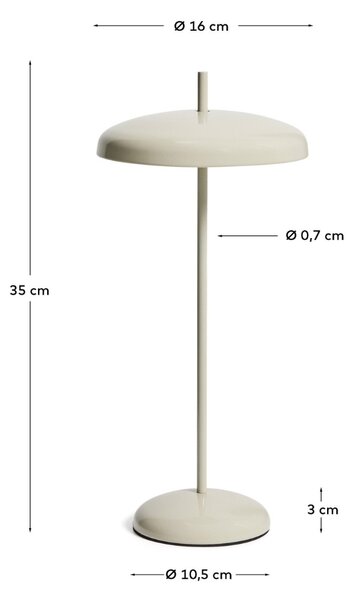 Kave Home Šedá kovová nabíjecí LED lampa Porte