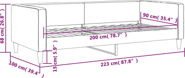 VidaXL Válenda 90 x 200 cm textil [353983] Barva: Tmavě šedá