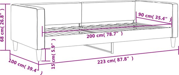 VidaXL Válenda 90 x 200 cm textil [353983] Barva: Tmavě šedá