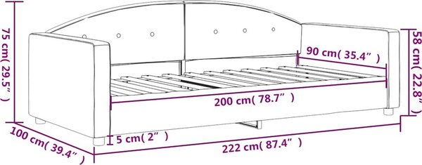 VidaXL Válenda 90 x 200 cm samet [354139] Barva: světle šedá