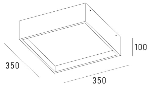 ZAHO Stropní LED svítidlo ATRO 350, 10W, 35x35 cm Barva: Bílá, Teplota světla: 3000K - teplá bílá, Stmívání, řízení: ON/OFF (bez stmívání)