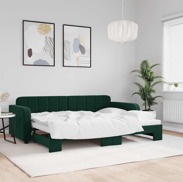VidaXL Válenda s přistýlkou 80 x 200 cm samet [3196921] Barva: Tmavě šedá
