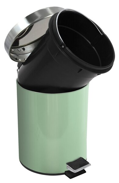 MSV pedálový odpadkový koš UNIS, bazalkově zelená, nerez ocel, 3 L
