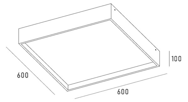 ZAHO Stropní LED svítidlo ATRO 600, 32W, 60x60 cm Barva: Bílá, Teplota světla: 3000K - teplá bílá, Stmívání, řízení: ON/OFF (bez stmívání)