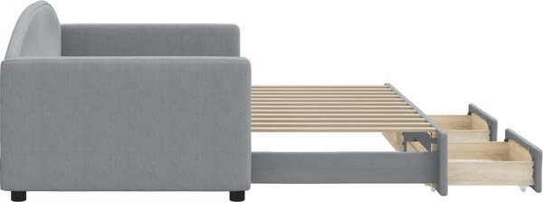 VidaXL Válenda s přistýlkou a zásuvkami 90 x 200 cm textil [3197228] Barva: Černá