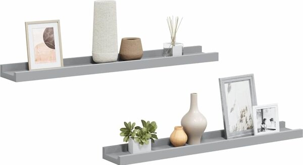 VidaXL Poličky na zarámované obrázky 2 ks 60 x 9 x 3 cm MDF [323929] Barva: Černá