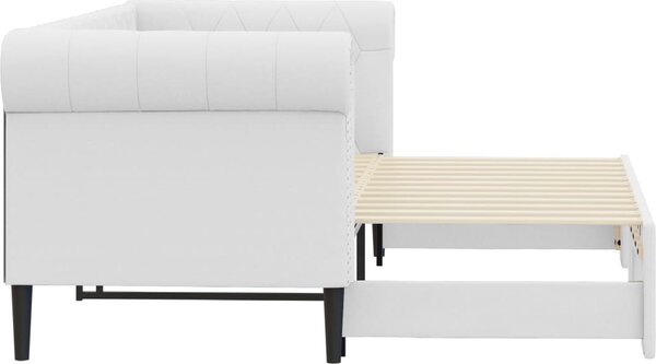 VidaXL Válenda s přistýlkou 90 x 200 cm umělá kůže [3197726] Barva: krémová