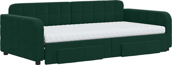 VidaXL Válenda s přistýlkou a zásuvkami 100 x 200 cm samet [3197008] Barva: Černá