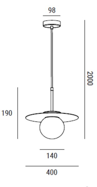 ZAHO Závěsné LED svítidlo SUN SD1, 8W, ⌀400 mm Barva: Bílá, Teplota světla: 3000K - teplá bílá