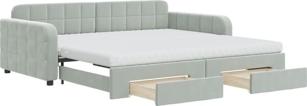 VidaXL Válenda s přistýlkou a zásuvkami 100 x 200 cm samet [3197008] Barva: Černá