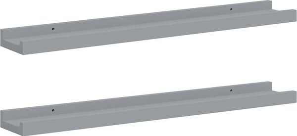 VidaXL Poličky na zarámované obrázky 2 ks 60 x 9 x 3 cm MDF [323929] Barva: Černá
