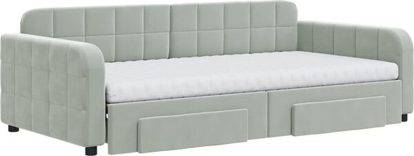 VidaXL Válenda s přistýlkou a zásuvkami 100 x 200 cm samet [3197008] Barva: Černá