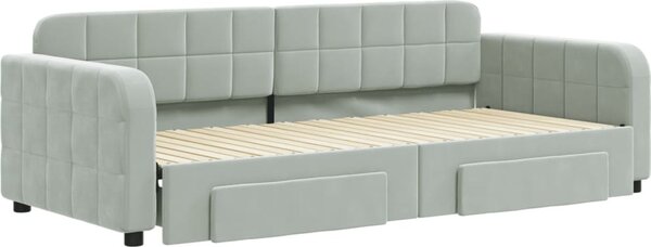 VidaXL Válenda s přistýlkou a zásuvkami 90 x 200 cm samet [3196977] Barva: Růžová