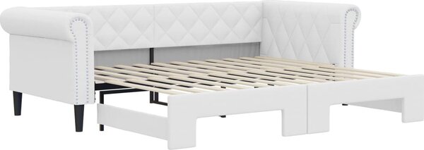 VidaXL Válenda s přistýlkou 90 x 200 cm umělá kůže [3197726] Barva: krémová