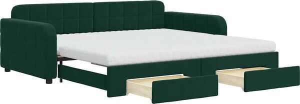 VidaXL Válenda s přistýlkou a zásuvkami 100 x 200 cm samet [3197008] Barva: Černá