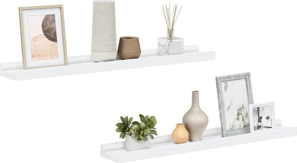 VidaXL Poličky na zarámované obrázky 2 ks 60 x 9 x 3 cm MDF [323929] Barva: Černá