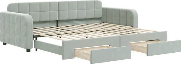 VidaXL Válenda s přistýlkou a zásuvkami 90 x 200 cm samet [3196977] Barva: Růžová