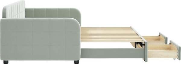 VidaXL Válenda s přistýlkou a zásuvkami 90 x 200 cm samet [3196977] Barva: Růžová