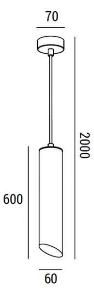 ZAHO Závěsné svítidlo CUT, 8W, v.600 mm Barva: Bílá