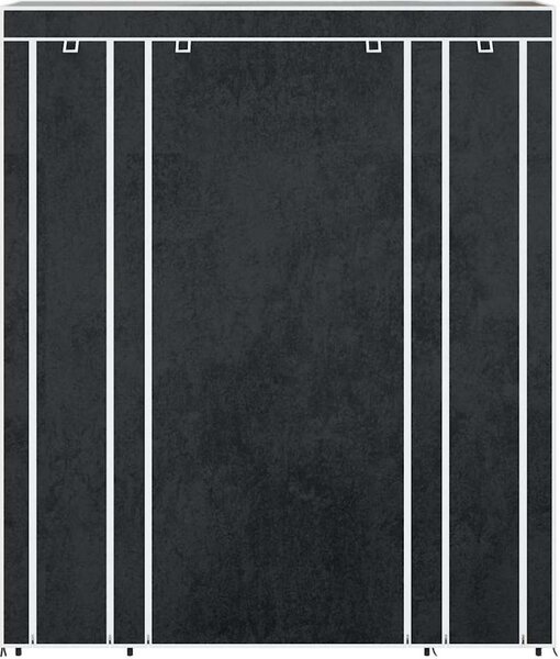 VidaXL Látková šatní skříň s přihrádkami a tyčemi 45x150x176 cm [240495] Barva: Černá