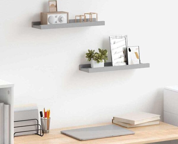 VidaXL Poličky na zarámované obrázky 2 ks 40 x 9 x 3 cm MDF [323934] Barva: Černá