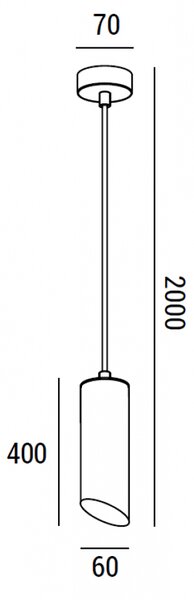 ZAHO Závěsné svítidlo CUT, 8W, v.400 mm Barva: Bílá