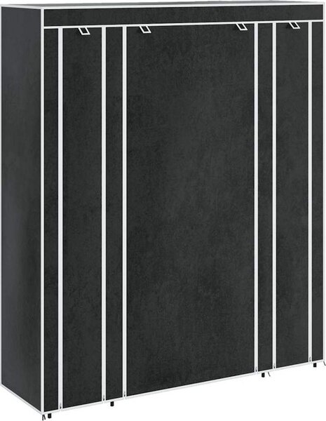VidaXL Látková šatní skříň s přihrádkami a tyčemi 45x150x176 cm [240495] Barva: Černá