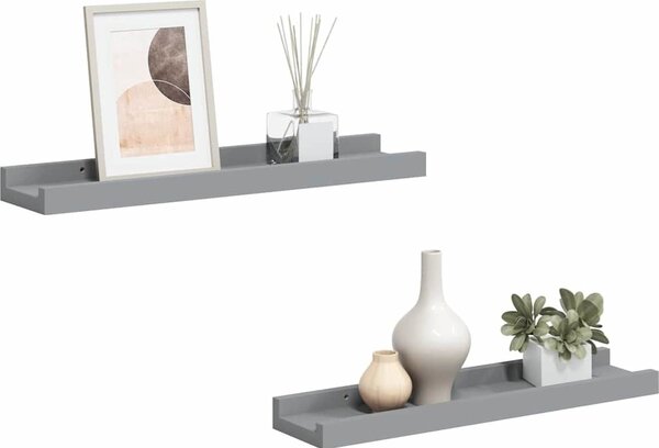 VidaXL Poličky na zarámované obrázky 2 ks 40 x 9 x 3 cm MDF [323934] Barva: Černá
