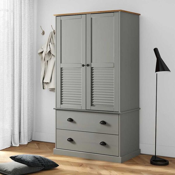 VidaXL Šatní skříň VIGO 90 x 55 x 170 cm masivní borové dřevo [353165] Barva: Hnědá