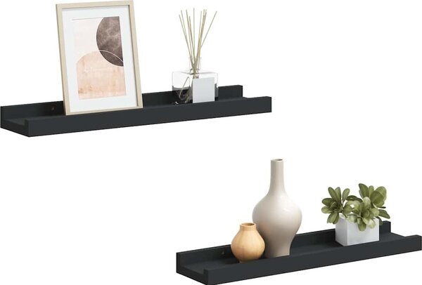 VidaXL Poličky na zarámované obrázky 2 ks 40 x 9 x 3 cm MDF [323934] Barva: Černá