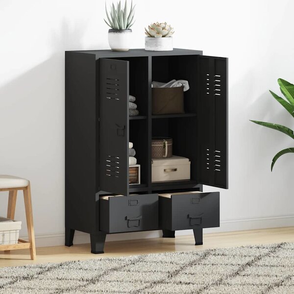 VidaXL Industriální šatní skříň 67 x 35 x 107 cm ocel [339611] Barva: Černá