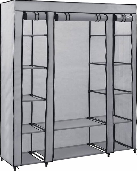 VidaXL Šatní skříň s přihrádkami a tyčemi 150x45x176 cm textil [282435] Barva: krémová