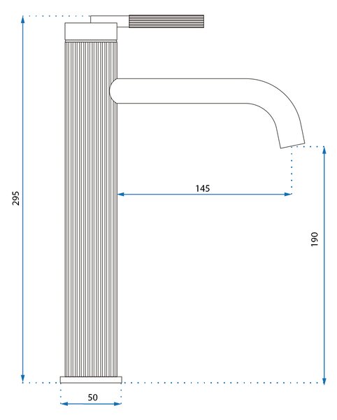Rea Argon, vysoká umyvadlová baterie h-295, broušená ocel, REA-B6450