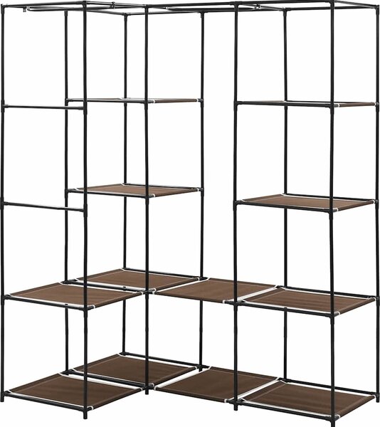 VidaXL Rohová šatní skříň 130 x 87 x 169 cm [282449] Barva: krémová