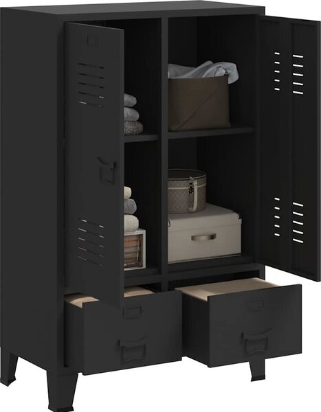 VidaXL Industriální šatní skříň 67 x 35 x 107 cm ocel [339611] Barva: Černá