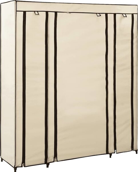 VidaXL Šatní skříň s přihrádkami a tyčemi 150x45x176 cm textil [282435] Barva: krémová