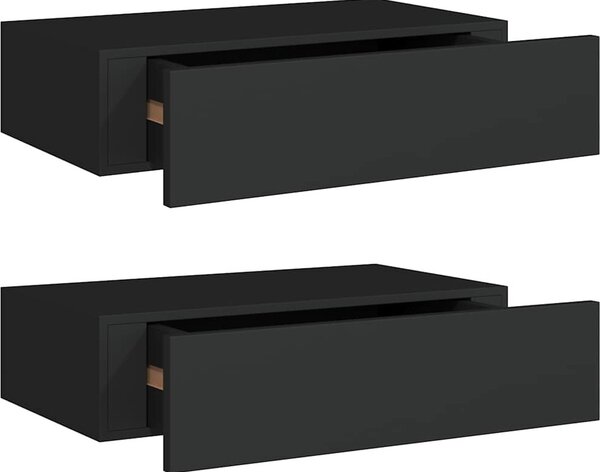 VidaXL Nástěnné police se zásuvkami 2 ks 40 x 23,5 x 10 cm MDF [330246] Barva: Bílá