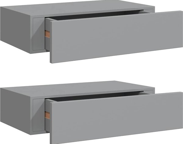 VidaXL Nástěnné police se zásuvkami 2 ks 40 x 23,5 x 10 cm MDF [330246] Barva: Bílá