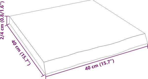 VidaXL Nástěnná police 40x40x(2-4)cm ošetřený masivní dub [363630] Barva: tmavě hnědá