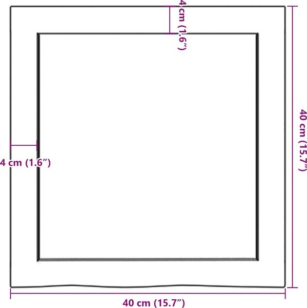 VidaXL Nástěnná police 40x40x(2-4)cm ošetřený masivní dub [363630] Barva: tmavě hnědá