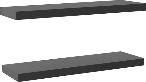 VidaXL Plovoucí nástěnné police 2 ks černé 100 x 20 x 3,8 cm [288203]