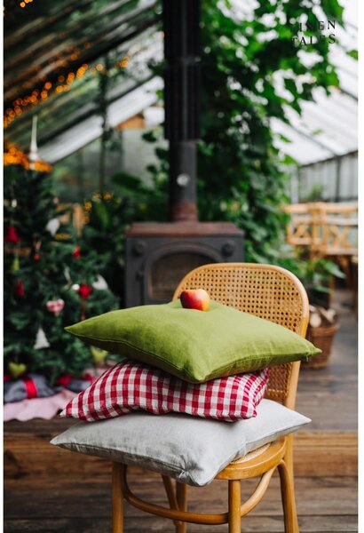 Lněný povlak na polštář 50x50 cm Red Gingham – Linen Tales