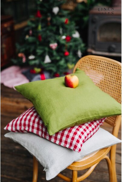 Lněný povlak na polštář 50x50 cm Red Gingham – Linen Tales
