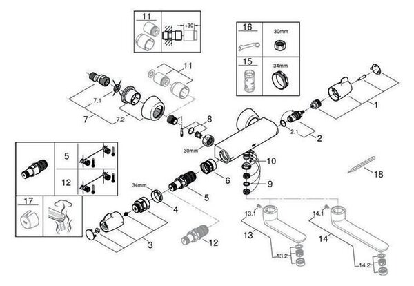 Grohe termostatická baterie k umyvadlu Grohtherm Special 34666, 1 ks