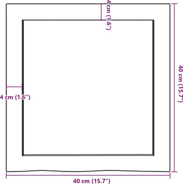 VidaXL Nástěnná police 40x40x(2-4)cm ošetřený masivní dub [363630] Barva: tmavě hnědá