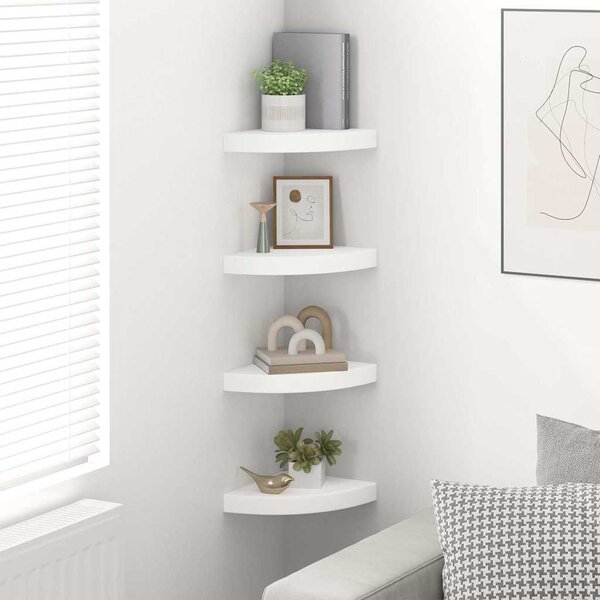 VidaXL Nástěnné rohové police 4 ks 25 x 25 x 3,8 cm MDF [323903] Barva: Betonová šedá