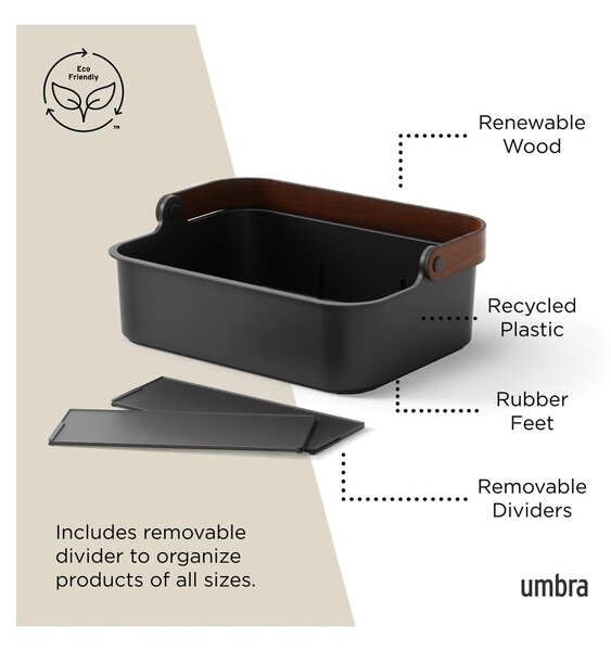 Černý koupelnový organizér z recyklovaného plastu Bellwood – Umbra